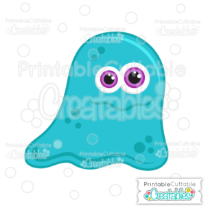 Blue Halloween Blob Monster SVG File