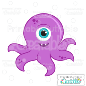 Purple Halloween Tentacle Monster SVG File