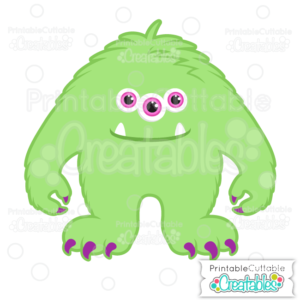 Halloween Hairy 3 Eyed Monster