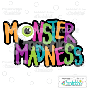 Halloween Monster Madness Scrapbook Title SVG Cutting File
