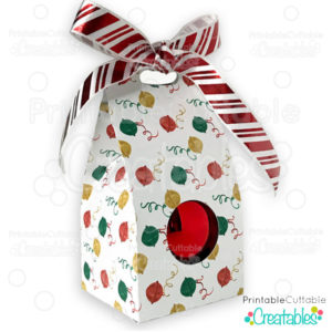 Round Christmas Ornament Gift Box SVG File Template