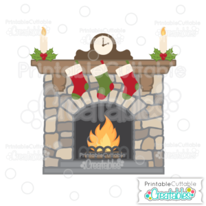 Christmas Fireplace SVG Cutting File