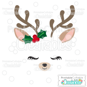 Christmas Reindeer Face SVG Cutting File