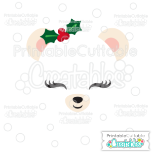 Christmas Polar Bear Face SVG Cutting File