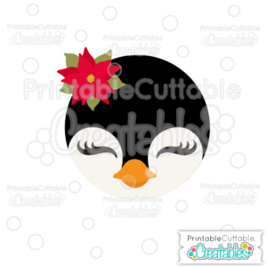 Christmas Penguin Face SVG Cutting File