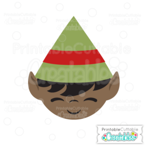 Cute Christmas Elf Face Free SVG Cutting File