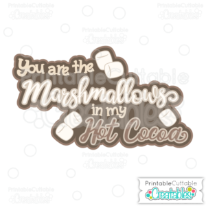 Marshmallow Hot Cocoa Scrapbook Title SVG Cutting File