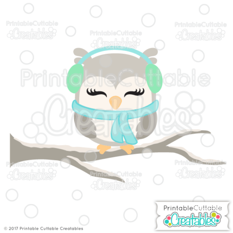 Cute Winter Owl SVG Cut File for Silhouette, Cricut Cutting Machines