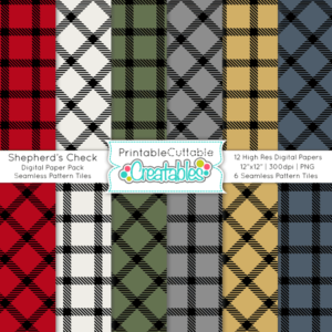Shepherd's Check Digital Paper Pack & Seamless Patterns