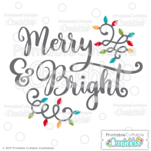 Merry & Bright Free SVG Cut File