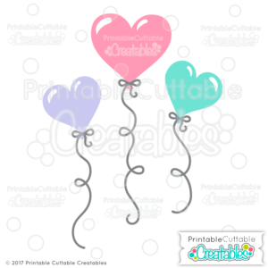 Valentine's Heart Balloons FREE SVG Files
