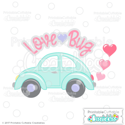 Valentine Hearts Love Bug SVG File for Cricut, Silhouette Cameo