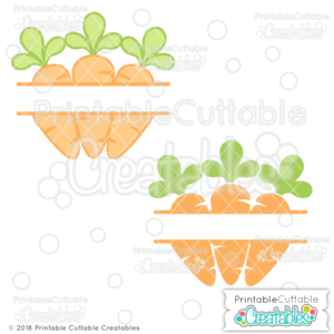 Spring Carrots Split Frame Monogram SVG File