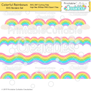Colorful Rainbow Free SVG Borders Set