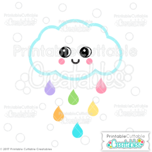 Cute Rain Cloud SVG File