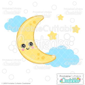 Cute Moon SVG File
