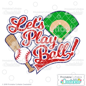 Let's Play Ball Title SVG File
