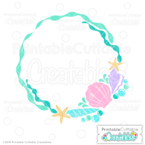 Beach Sea Shells Monogram Frame SVG File