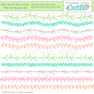 Berries & Branches Free SVG Files Border Set