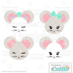 Cute Mouse Face SVG Files