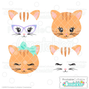 Cute Cat Face SVG Files