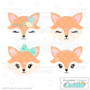 Cute Fox Face SVG Files