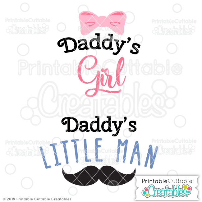 Download Daddy S Girl Daddy S Little Man Free Svg File For Silhouette For Cricut