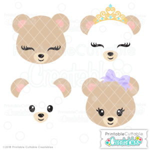 Cute Bear Face SVG Files