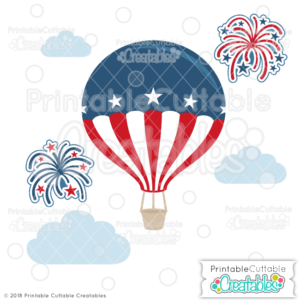 Patriotic Hot Air Balloon SVG File