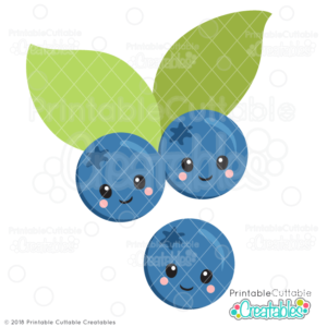 Cute Blueberries Free SVG Files