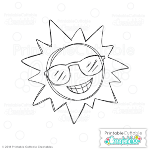 Doodle Cool Summer Sun FREE SVG Sketch File
