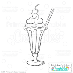 Doodle Milkshake SVG Sketch File