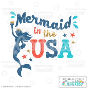 Mermaid in the USA SVG File