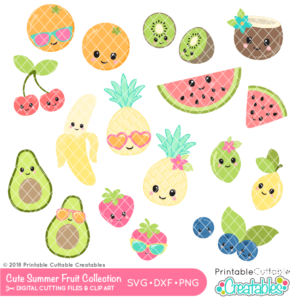 Cute Summer Fruit SVG Files Collection