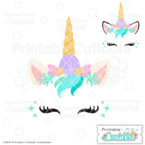 Mermaid Unicorn Face Free SVG File
