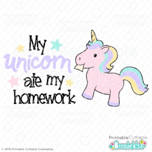 Unicorn Ate My Homework SVG File