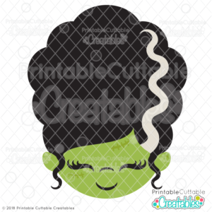 Cute Monster Bride Face SVG File
