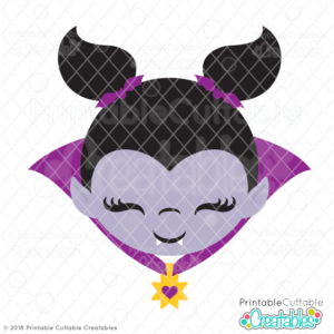 Cute Girl Vampire Face SVG File