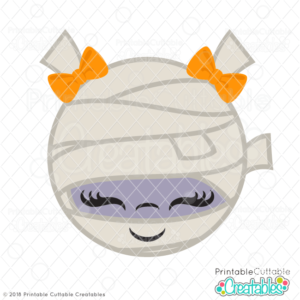 Cute Girl Mummy Face SVG File