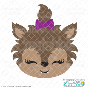 Cute Girl Werewolf Face SVG File