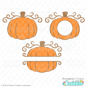 Swirly Pumpkin Split, Circle Monogram Frames Free