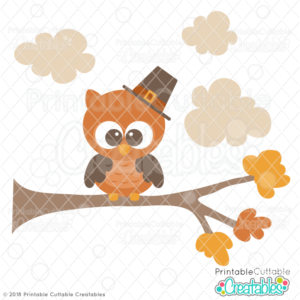Cute Pilgrim Owl SVG File for scrapbooking