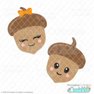 Cute Autumn Acorns FREE SVG Files