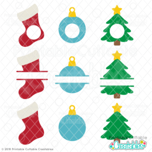 Christmas Monogram Frames Free SVG Files