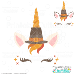 Pilgrim Unicorn Face Free SVG File