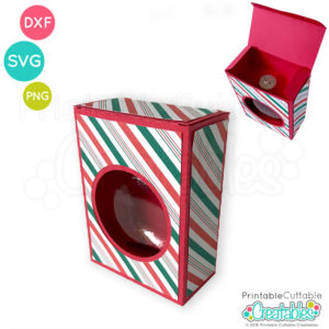 Flat Disc Christmas Ornament Box SVG File