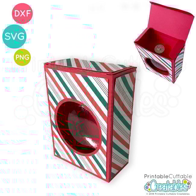 Download Flat Disc Christmas Ornament Box SVG File for Silhouette ...