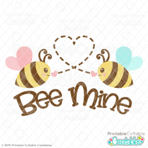 Valentine Bee Mine Free SVG File