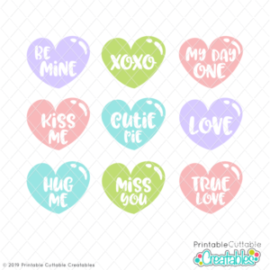 Valentine Hearts Sentiments FREE SVG Files