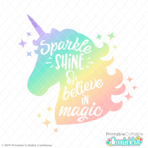 Believe in Magic Unicorn Free SVG File